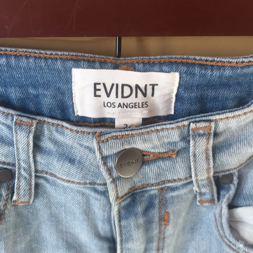EVIDNT Hermosa Light Wash Frayed Skinny Jeans Size 24